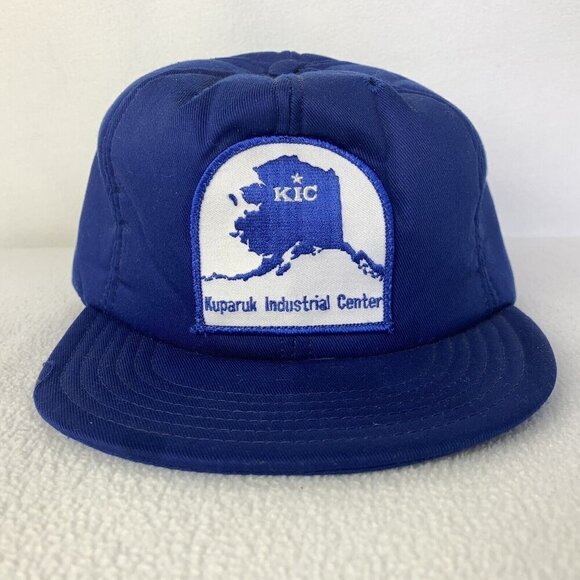 Kuparuk Alaska Hat Cap Vintage 1980s Trucker Rare Oil Oilfield Blue Read - Picture 1 of 8